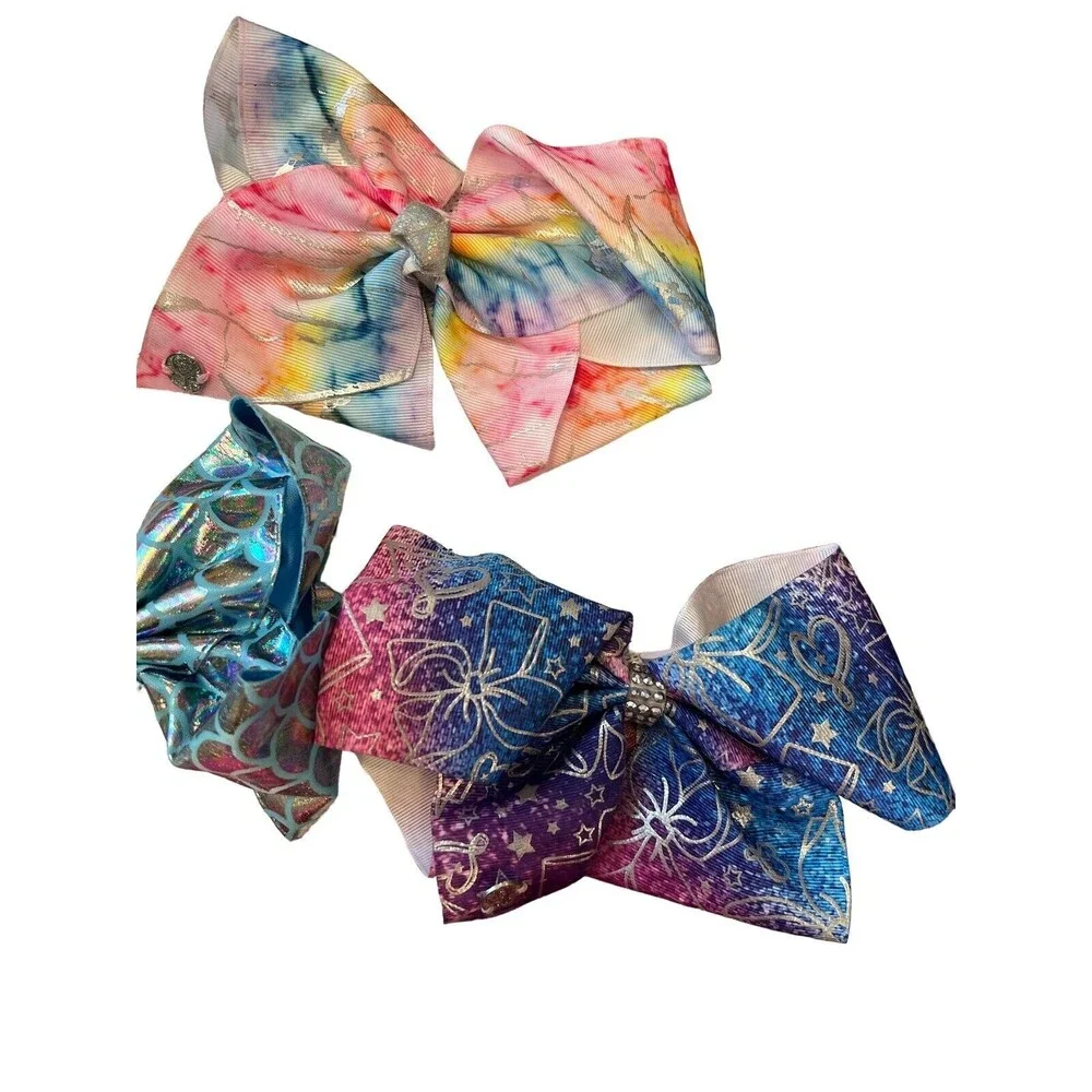 JoJo Siwa Hair Bows for Girls Lot of 9 6 Clips 3 Ponytail Holder‎
